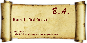 Borsi Antónia névjegykártya